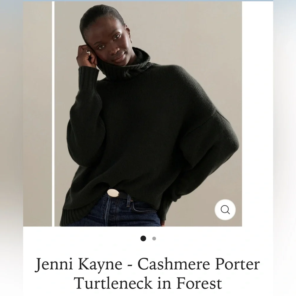Jenni Kayne Porter Cashmere Turtleneck Sweater NWT in Forest - Picture 2 of 8